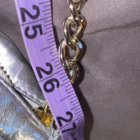 ⭐️HP⭐️Victoria’s Secret fashion metallic Silver snake skin chain crossb… - Picture 12 of 15